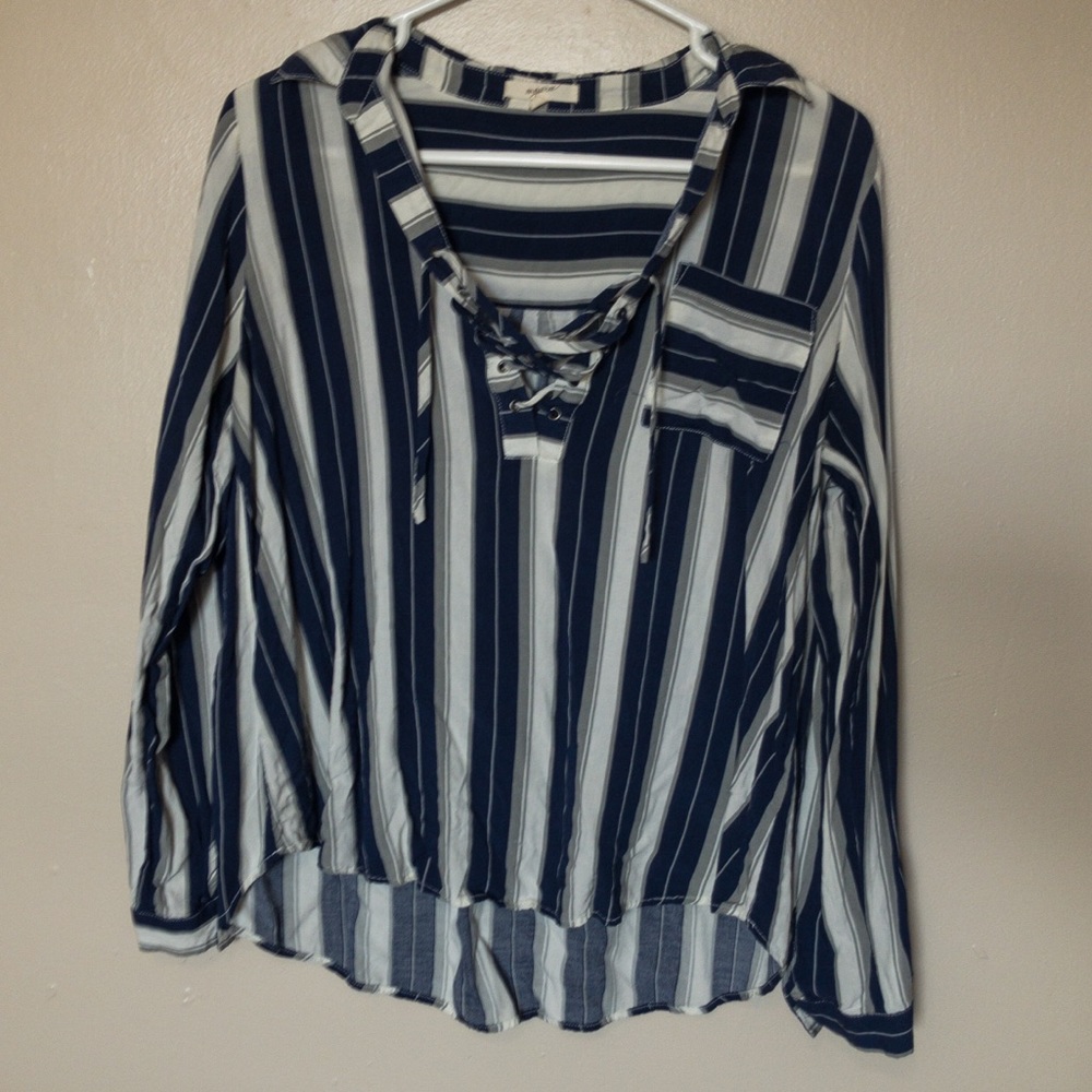 Navy striped blouse